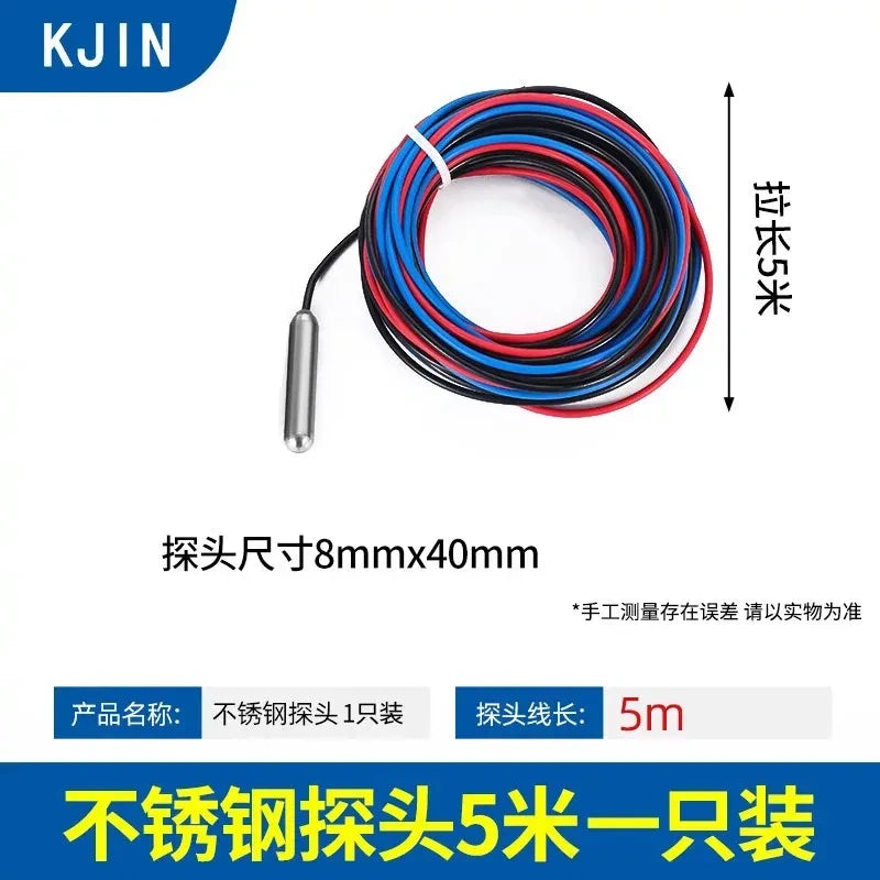water level probe,liquid level sensor probe,304 stainless steel probe with 5m high temperature silicone wire