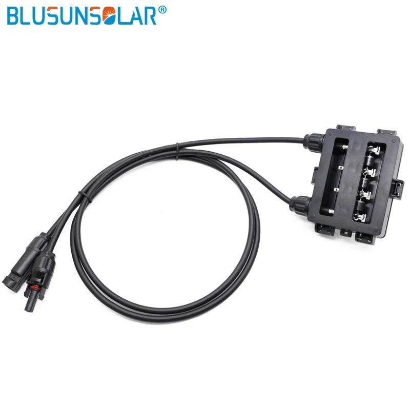 5 Pcs/lot Waterproof IP65 4 Way PV Solar Junction Box for Solar Panel with 4.0mm2 Cable and 4 Diodes XH0196