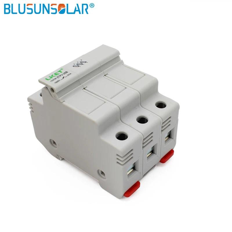 5 Set/lot  3P Parallel Fuse Holder 1000V DC Fusible 10x38 GPV, with Fuse Holder for Solar System Protection