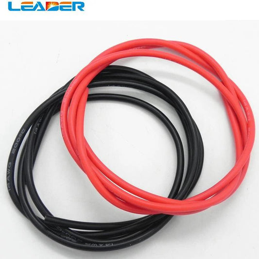50 sets/lot 14AWG High temperature Silicone Wire Cable / Silica Gel Wire / Silicone Tinned copper Cable 1M Black+1M Red DZ0178