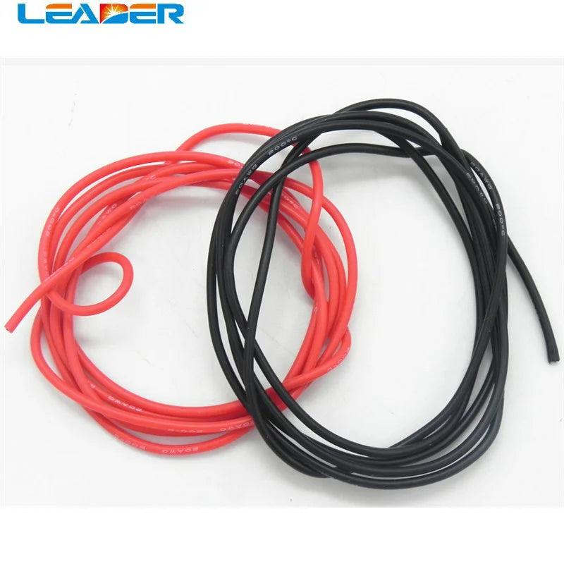 50 sets/lot 14AWG High temperature Silicone Wire Cable / Silica Gel Wire / Silicone Tinned copper Cable 1M Black+1M Red DZ0178