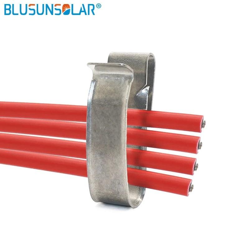 500 PCS /Lot 304 Material Big Size 4 X 4mm2 PV Cable Clip /Clamp for PV Solar Cable Wire