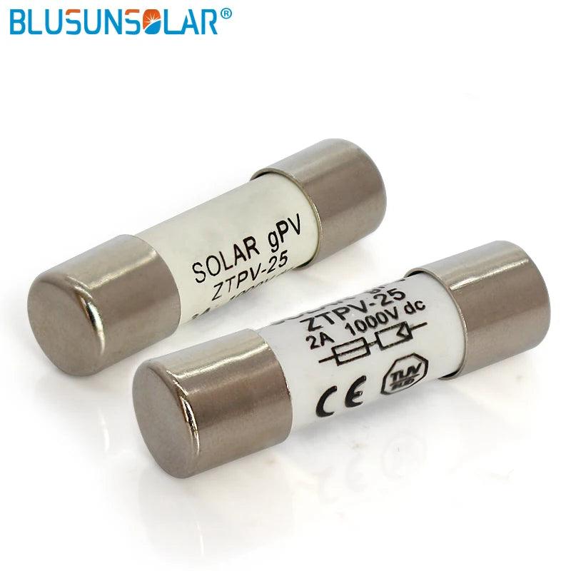50pcs PV Solar Fuse 2A-30A 1000VDC Fusible 10x38mm PV for Solar Power System