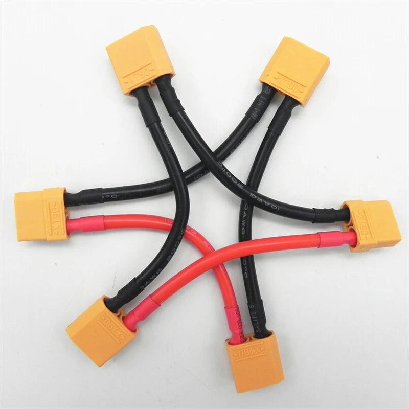 50pcs/Lot XT90  Connector 1 Male To 2 Female Serial Charger Cable Connection 10AWG 10cm