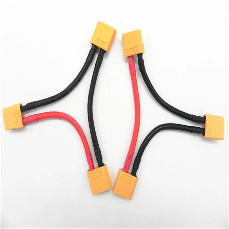 50pcs/Lot XT90  Connector 1 Male To 2 Female Serial Charger Cable Connection 10AWG 10cm