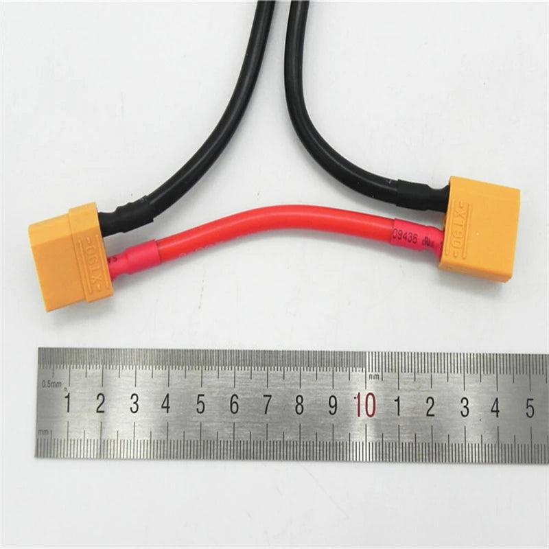 50pcs/Lot XT90  Connector 1 Male To 2 Female Serial Charger Cable Connection 10AWG 10cm