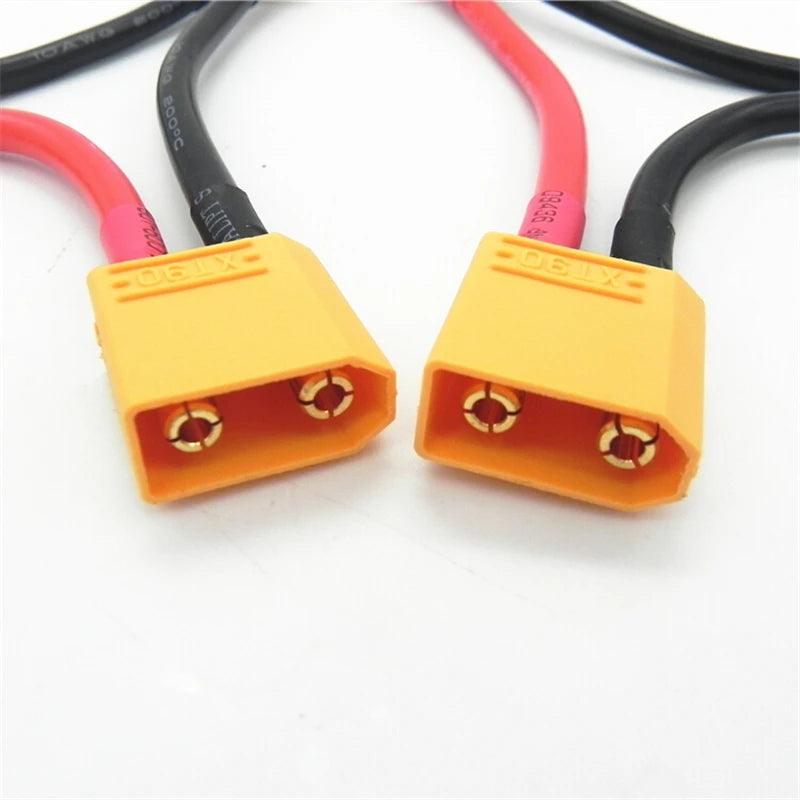 50pcs/Lot XT90  Connector 1 Male To 2 Female Serial Charger Cable Connection 10AWG 10cm
