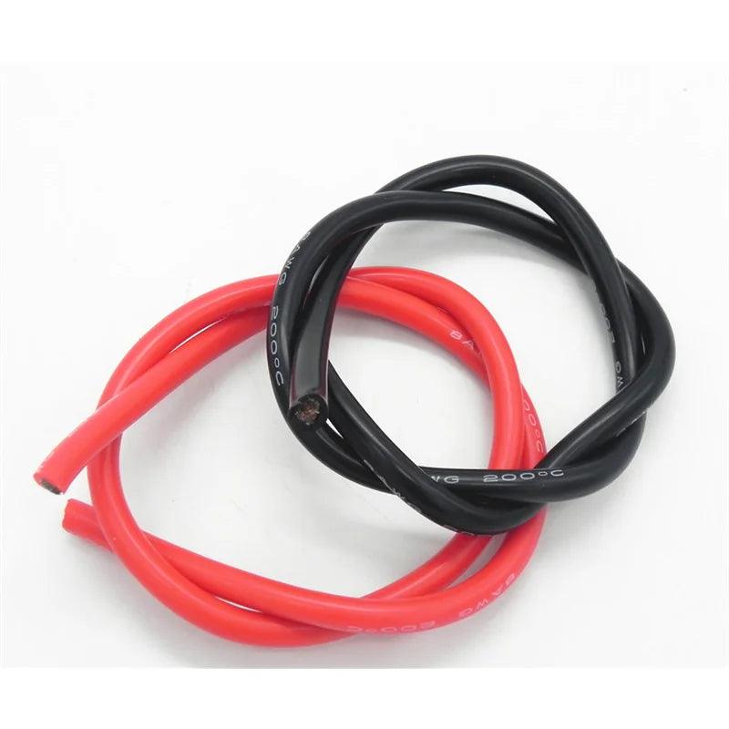 50set/lot 10AWG 1M Black+1M Red High Temperature Silicone Wire/ Silica Gel Wire/ Silicone Tinned Copper Cable