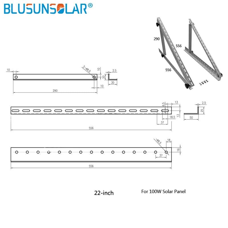556mm Triangle Aluminum Solar Panel Roof Mounting Bracket for 100W Solar Panel Carvan Roof