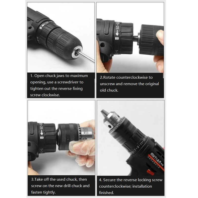 keyless ratchet drill chuck, self locking drill chuck, 3/8 24UNF drill adapter, 1/2 20UNF quick change chuck, cordless drill replacement chuck, angle grinder to drill converter chuck, 0.8-10mm 1.5-13mm drill bit holder