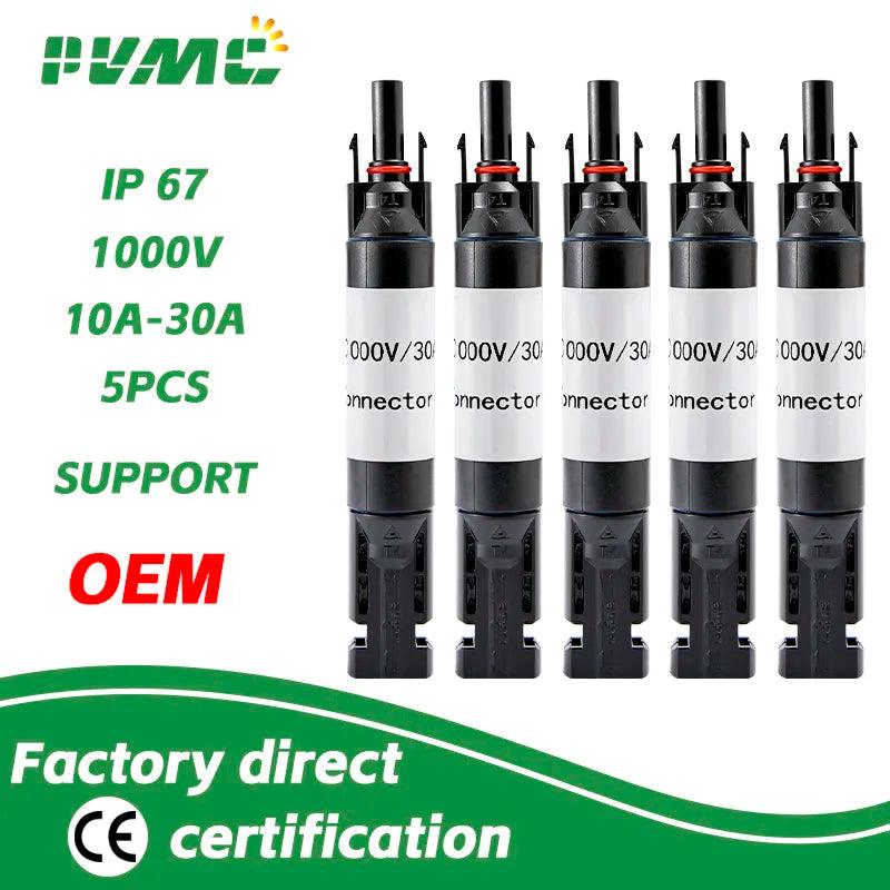 5Pcs Free shipping Wholesale Solar PV Fuses Connector IP67 Waterproof Fuse Holder 1000VDC  Fuse 10A/15A/20A/30A - electrical center b2c