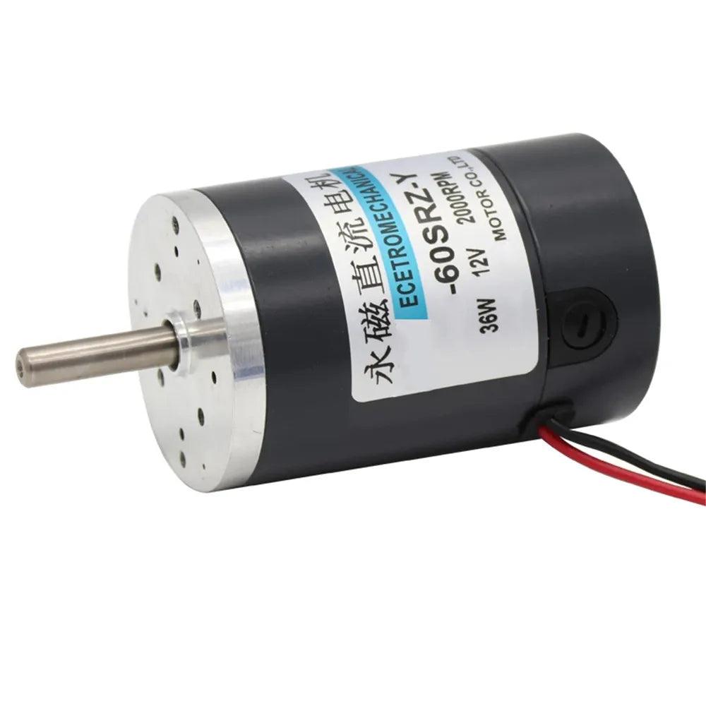 60SRZ-Y 36W Permanent Magnet DC Motor 12V 24V Adjustable Speed Motors High Speed Brushed Double Ball Bearing :Low Noise 12 Volt