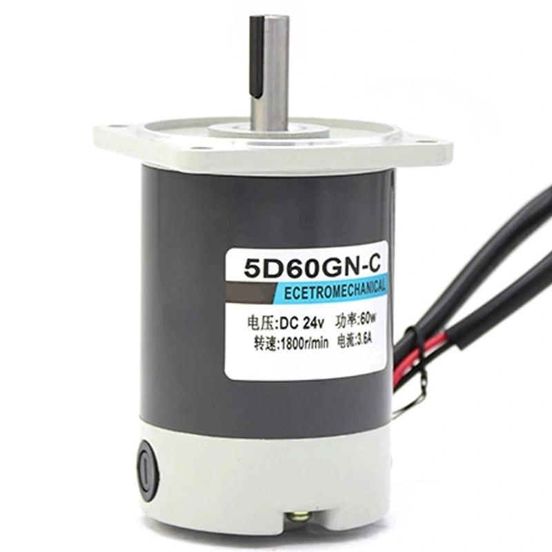60W Micro DC High Speed Motors 24V 1800/3000RPM Long Life Adjustable Speed Reversible DC Permanent Magnet Motor Electric Engine