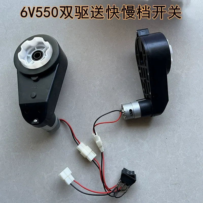 kids ride on car dual drive motor,rs390 motor,6v 550 motor children electric car modification kit,rear wheel drive motor