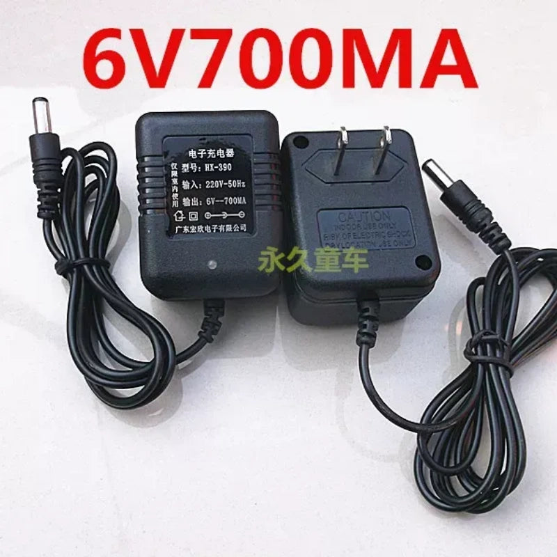kids ride on car charger,6v battery charger,6V 700MA battery charger fit 6V5Ah,6V5.5Ah battery