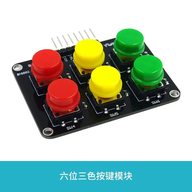 Arduino Push Button Module 2/3/4/6/8 Keys, 3.5V-5V Digital Input Electronic Block with Optional Plastic Housing