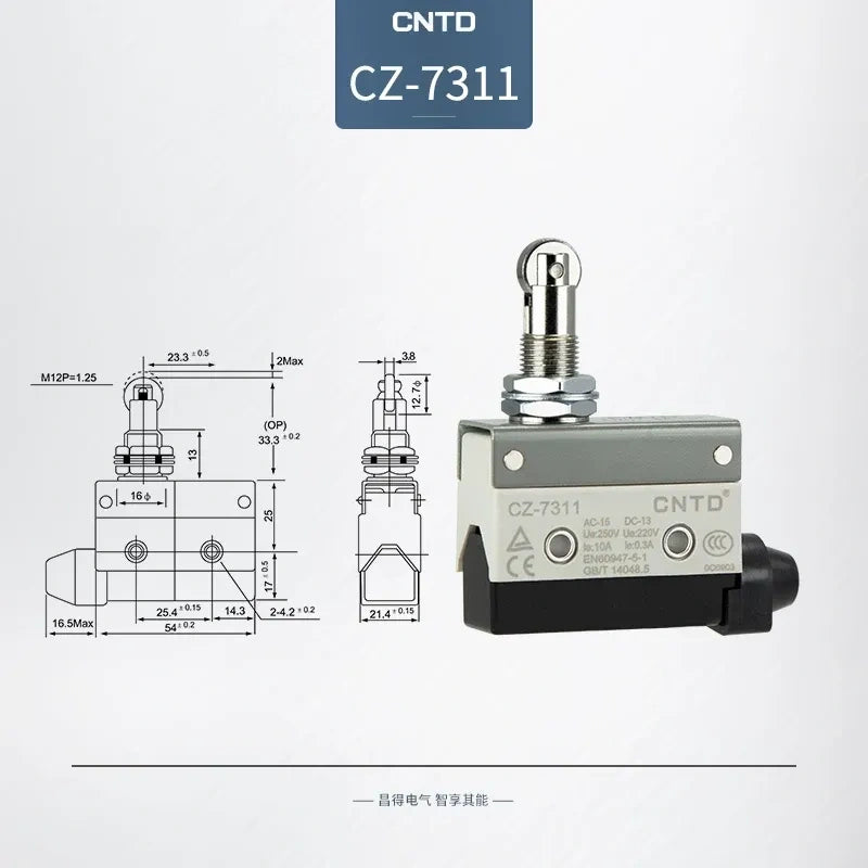 CNTD CZ-7311 Micro Switch ,Horizontal SPDT Limit Switch, 10A250VAC Momentary Limit Switch,  