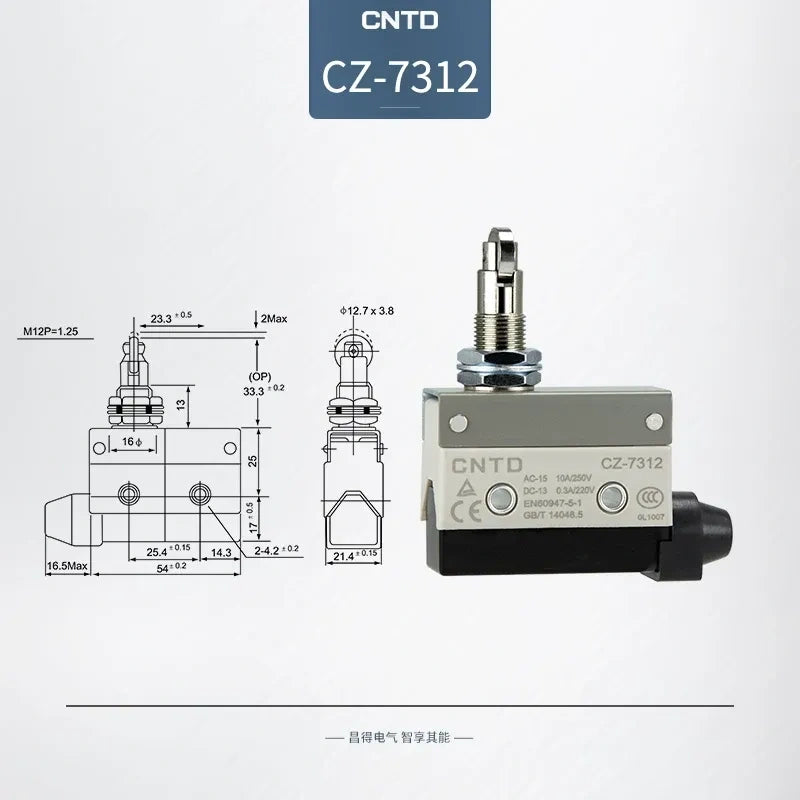 CNTD CZ-7312 Micro Switch ,Horizontal SPDT Limit Switch, 10A250VAC Momentary Limit Switch,  