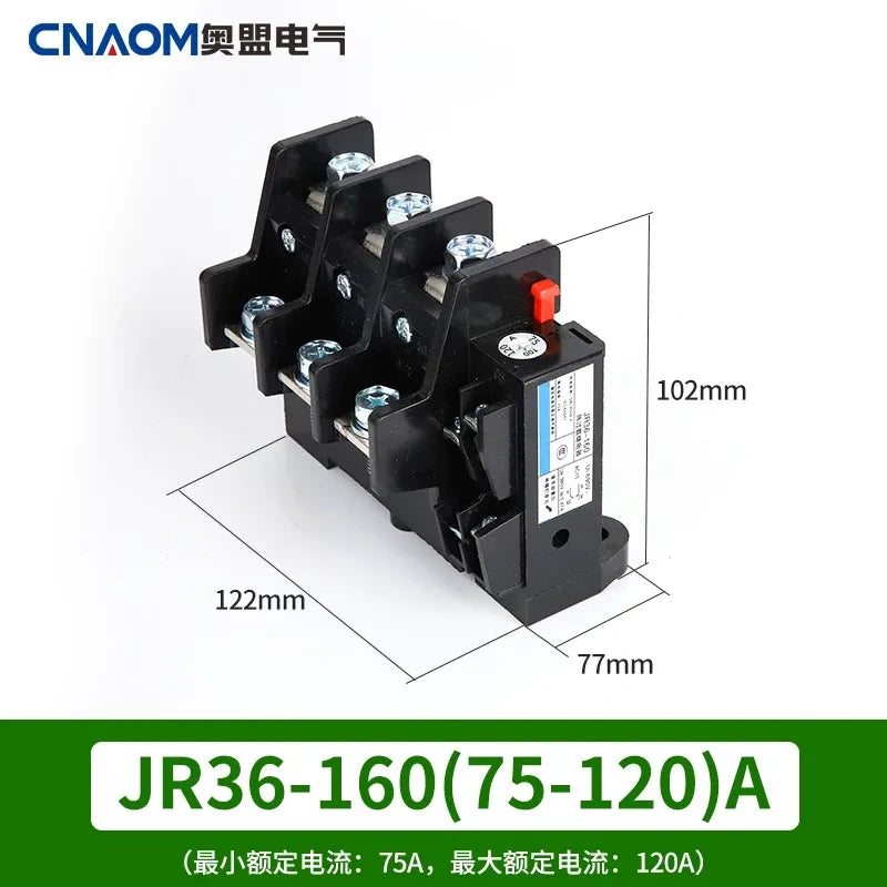 JR36 thermal overload relay, motor overload protector, phase loss protection relay,JR36-160 75-120a