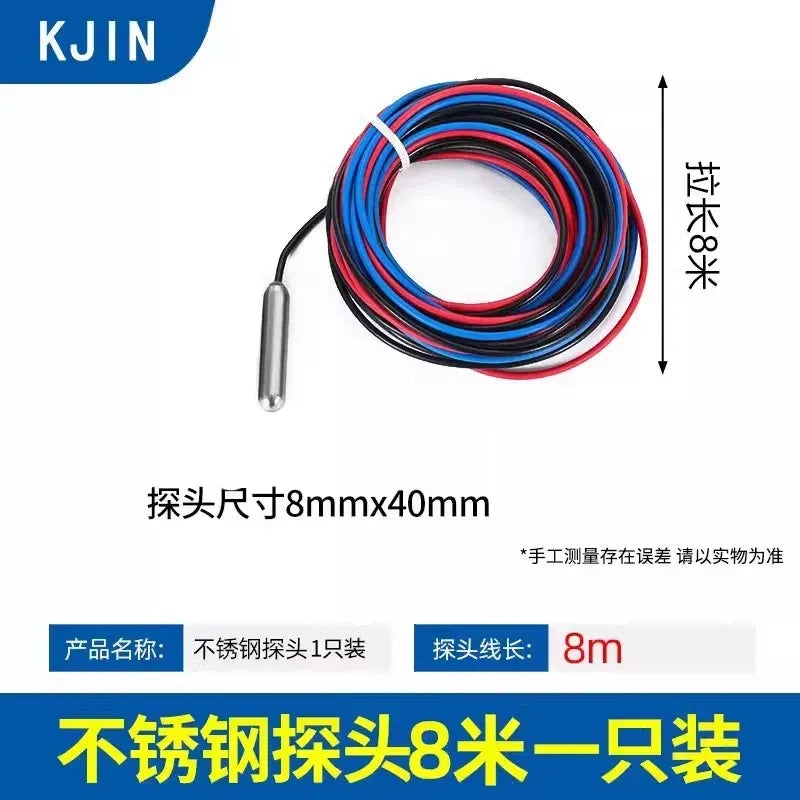 water level probe,liquid level sensor probe,304 stainless steel probe with 8m high temperature silicone wire