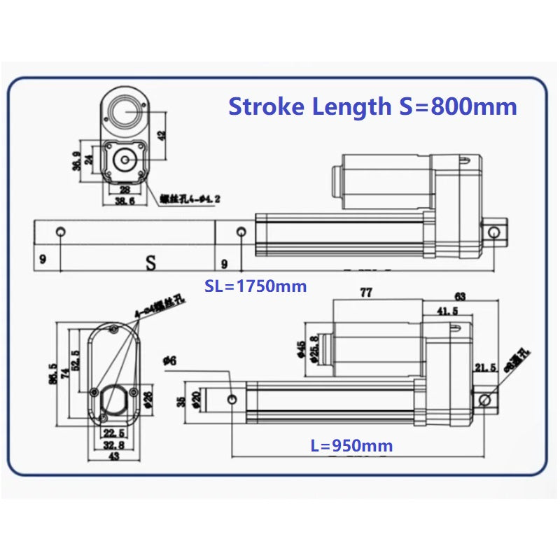 Linear Actuator with Hall Encoder