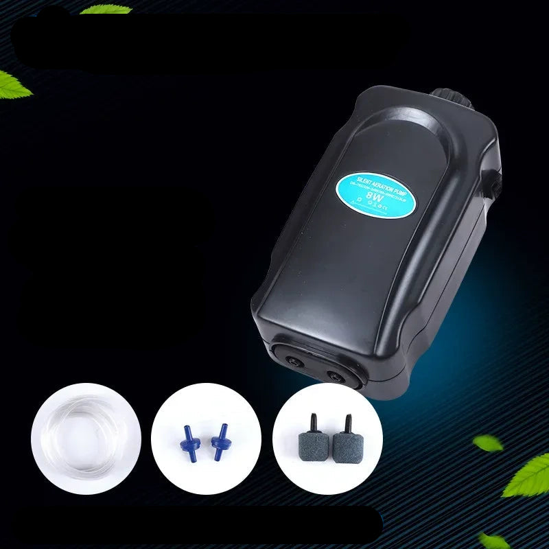 110V aquarium air pump, 110V 8W dual port fish tank oxygen pump,