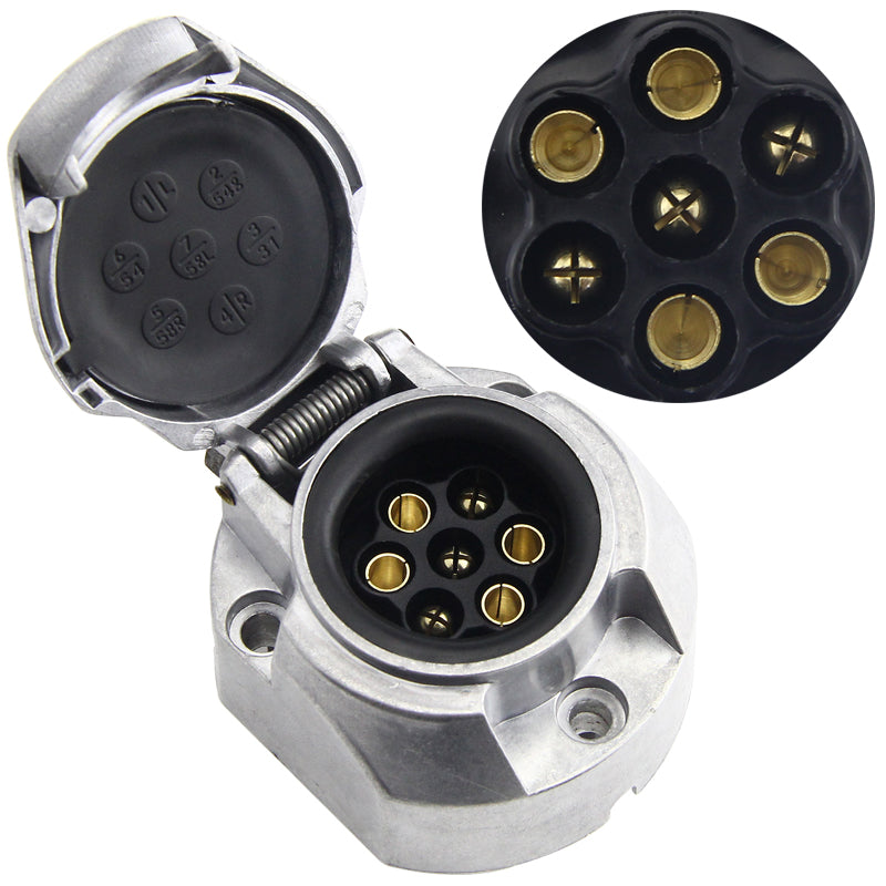 European Standard Seven-core Trailer Power Plug Socket European Style 7-pin Trailer Pickup Truck RV Adapter Connector