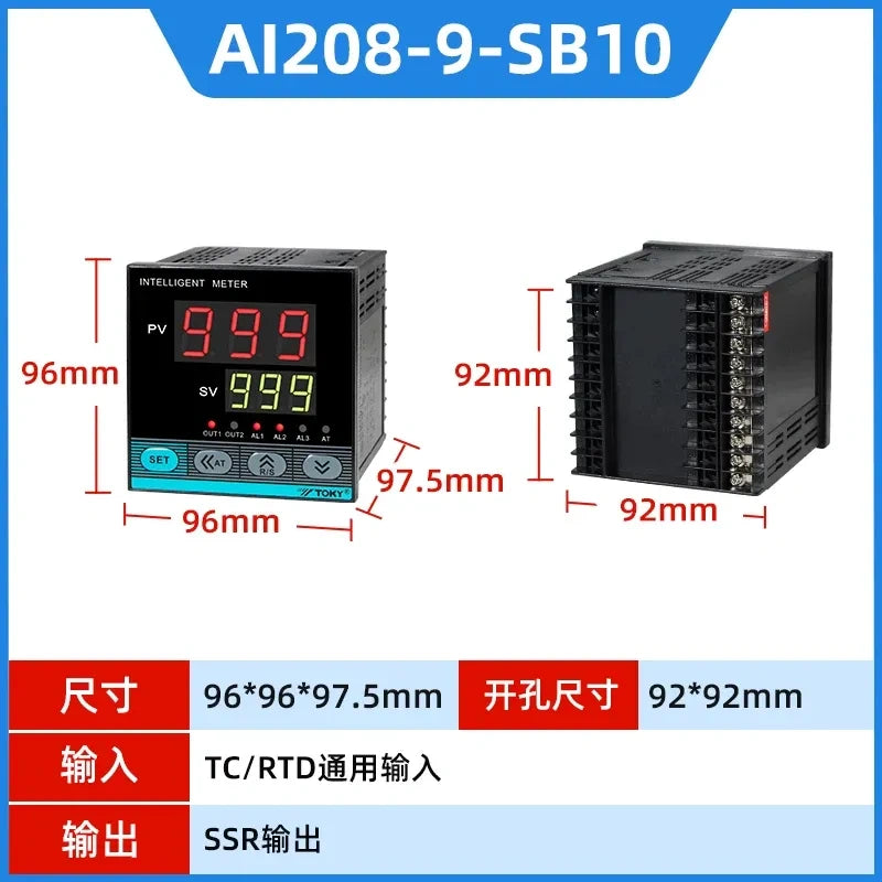 toky ai208-9-sb10 pid temperature controller,sb10 relay,universal pt100 thermocouple temp control meter,industrial oven temperature controller
