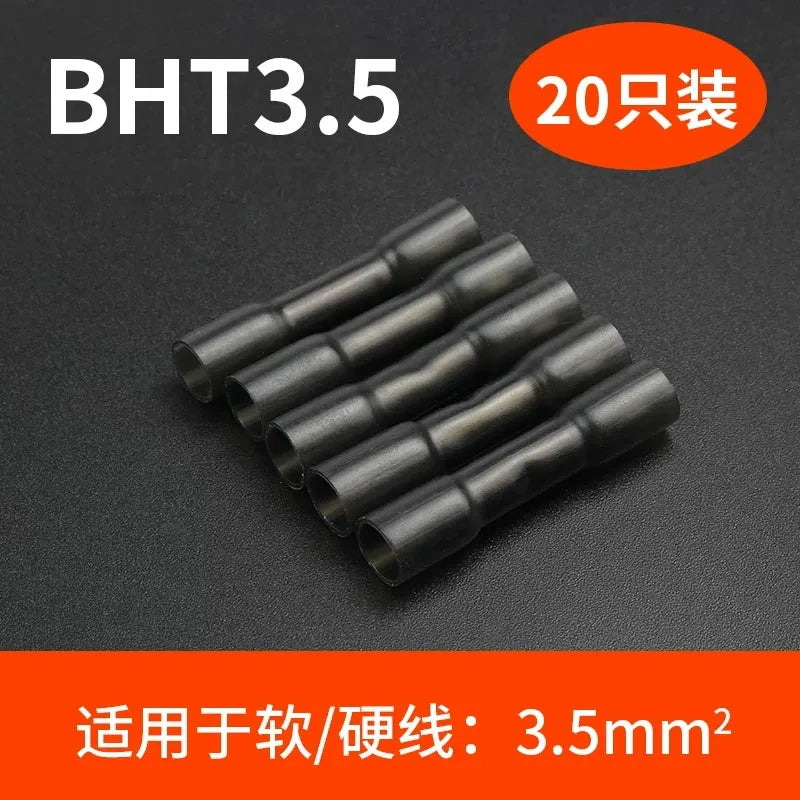 3.5mm heat shrink butt connector, waterproof wire splice terminal, BHT3.5 butt terminal 20pcs/lot,  AWG14-12 wire connector