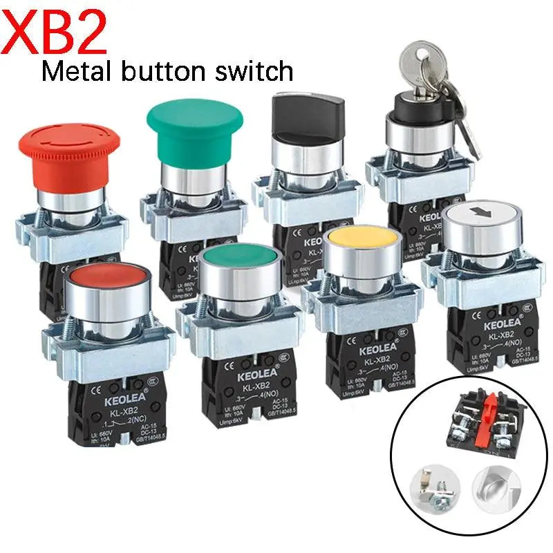 Button switch self reset XB2 small mushroom head emergency stop 22mm knob key start inching power on XB2-BS542 XB2-BA31 XB2-BA42 - electrical center b2c