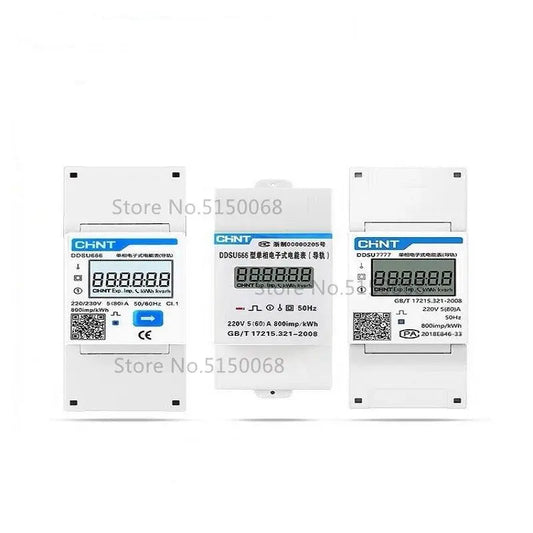 CHNT DDSU666 7777 Rs485 Communication Rail Type Meter Switch Single-Phase - electrical center b2c