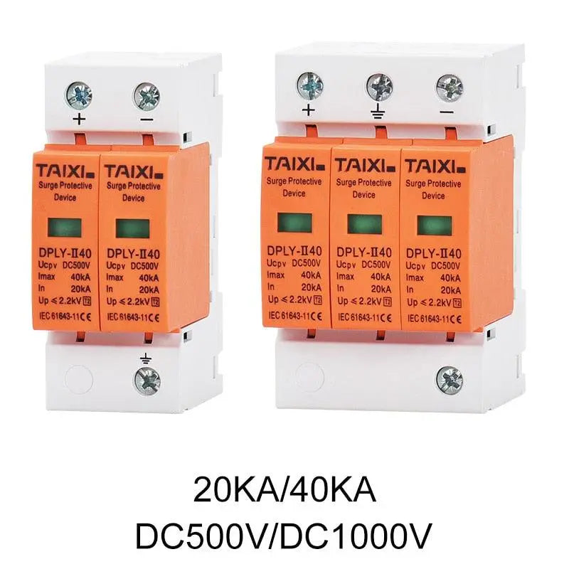 DC Surge Protector PV SPD 500V 800V 1000V System Used 20KA 40KA 60KA SPD 2 Poles 3P With PE Lightning Protect  Wind Generator - electrical center b2c
