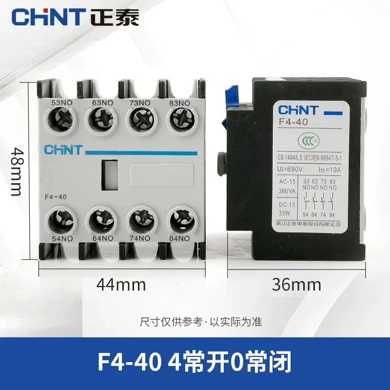 CHNT F4-40  Auxiliary Contact ,4NO0NC Contactor Spare Parts