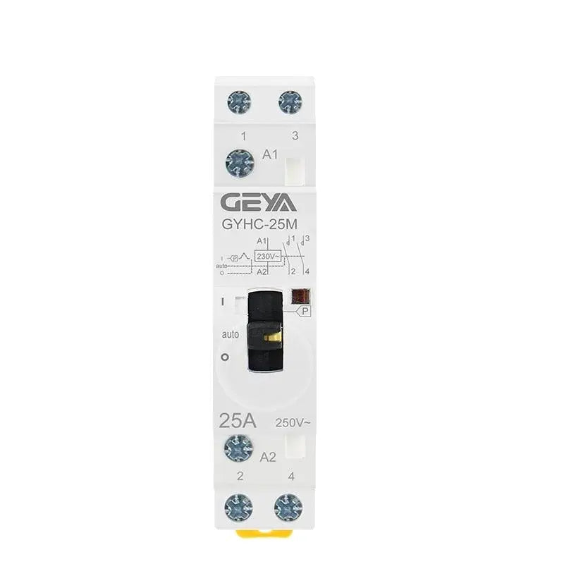 GEYA Manual Control Household Contactor Din Rail Type Modular Contactor 2P 16A 20A 25A 2NO or 2NC 220V - electrical center b2c