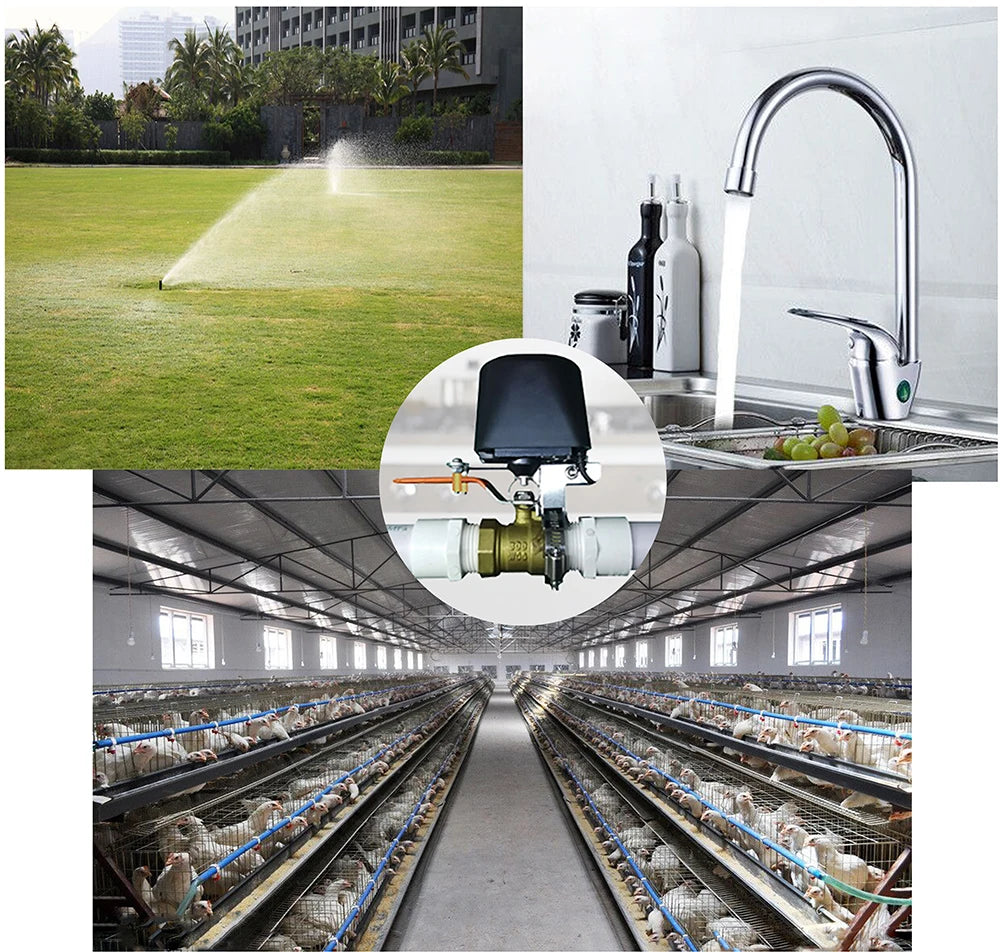 Tuya Amazon Alexa Google Assistant Smart Wireless Control Gas Water Wifi Valve Smart Life WiFi Shut OFF Controller Garden Timer