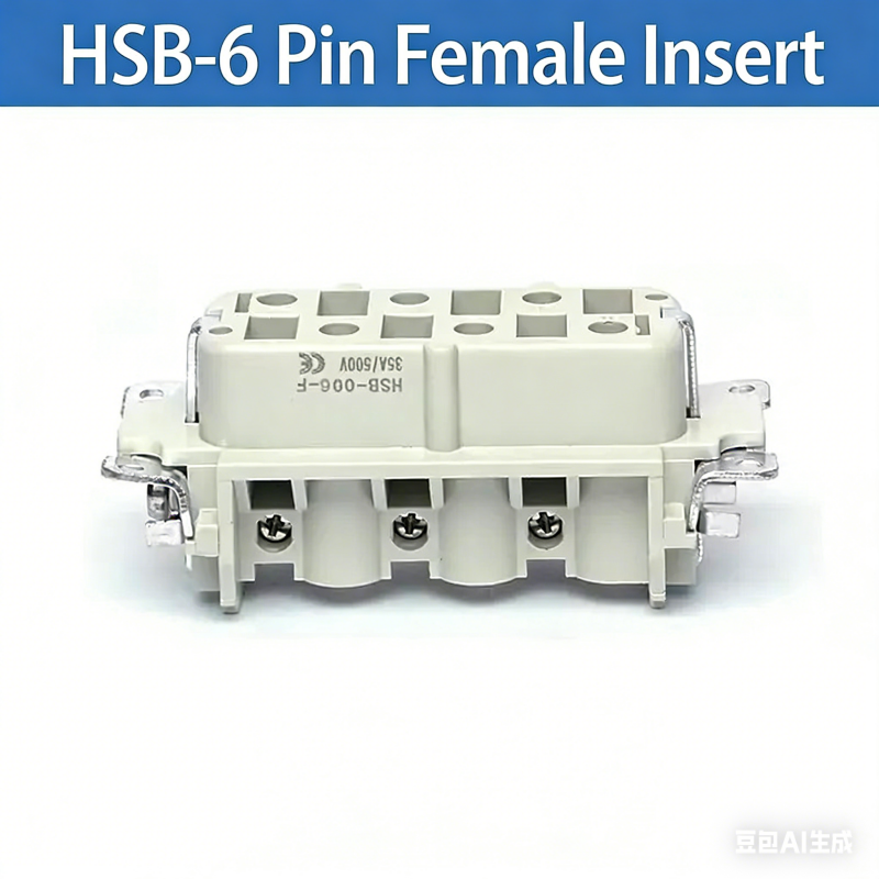 موصل مستطيل شديد التحمل HSB-4/6/12 دبوس 35 أمبير تيار عالي مقاوم للماء قابس ومقبس طيران