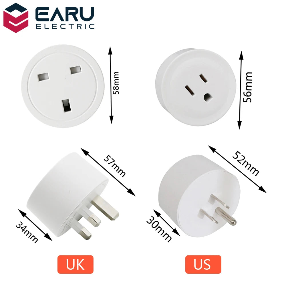 EU/US/UK 10A/16A   Smart Wifi Power Plug Energy Monitor Timer Smart Home Wifi Wireless Socket for Alexa Google Home by Tuya App