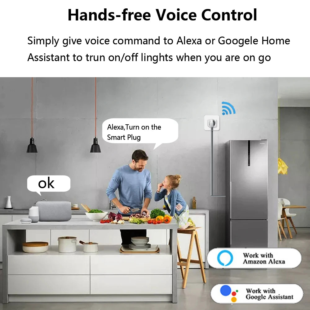 EU/US/UK 10A/16A   Smart Wifi Power Plug Energy Monitor Timer Smart Home Wifi Wireless Socket for Alexa Google Home by Tuya App