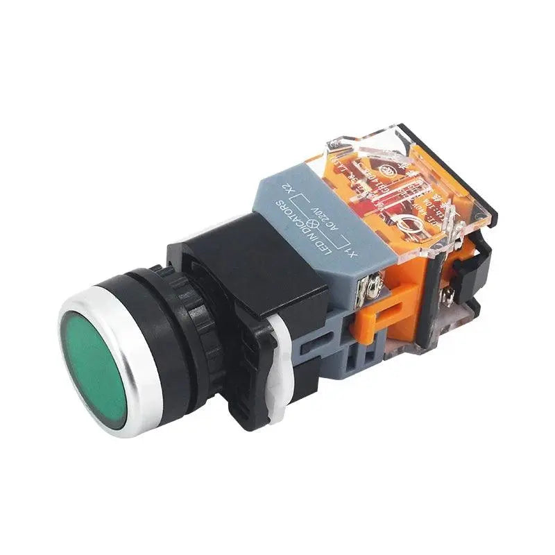 22mm LA38-11D/11DS Quality Sliver Contact Push Button Switch with Light on/Off Momentary/Latching220V LED Indicators - electrical center b2c