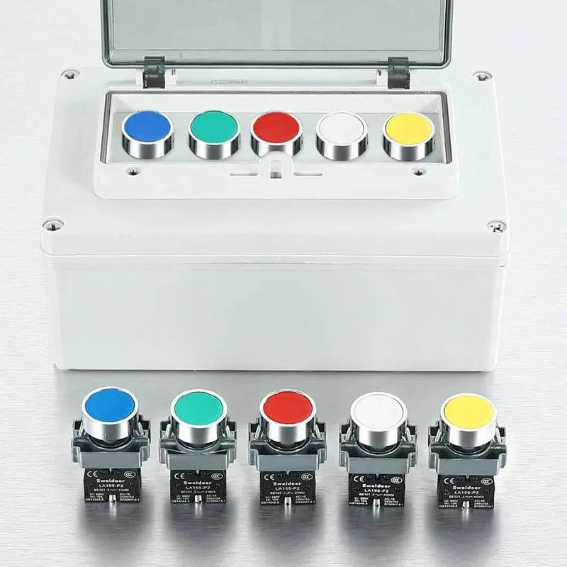 Button Switch Momentary Self Reset XB2 Small Flat Round Head 22mm Power Push Button Switch XB2-BA42 XB2-BA31 XB2-BA51 10A NC/NO - electrical center b2c