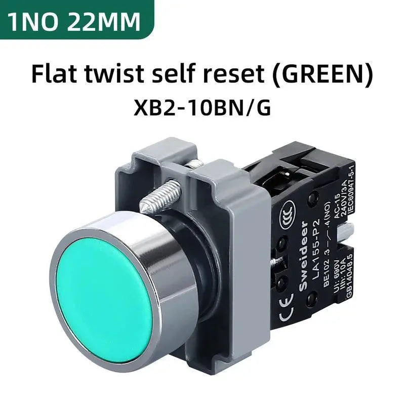 Button Switch Momentary Self Reset XB2 Small Flat Round Head 22mm Power Push Button Switch XB2-BA42 XB2-BA31 XB2-BA51 10A NC/NO - electrical center b2c