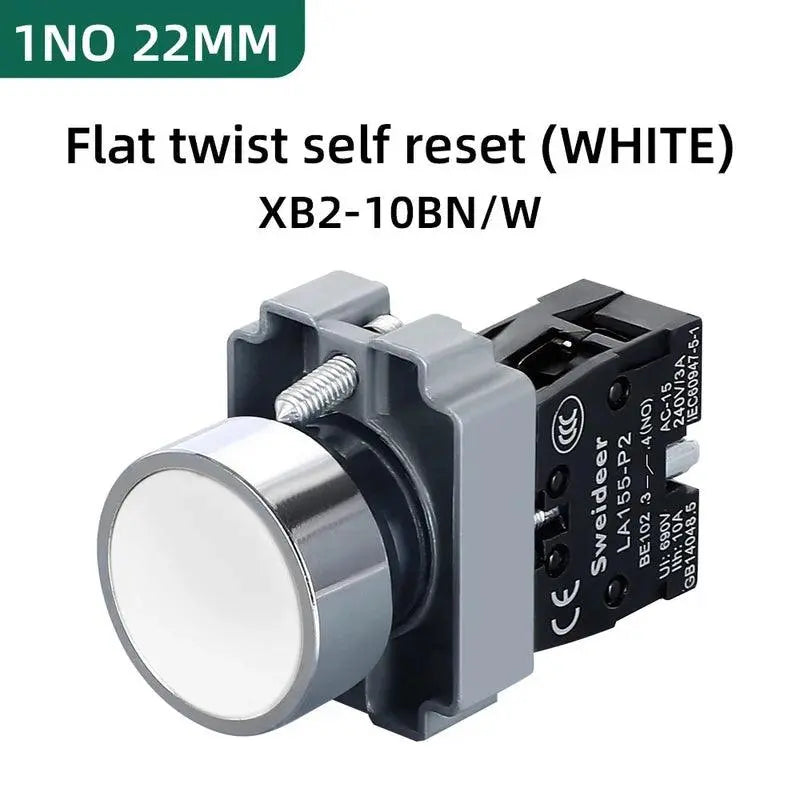 Button Switch Momentary Self Reset XB2 Small Flat Round Head 22mm Power Push Button Switch XB2-BA42 XB2-BA31 XB2-BA51 10A NC/NO - electrical center b2c