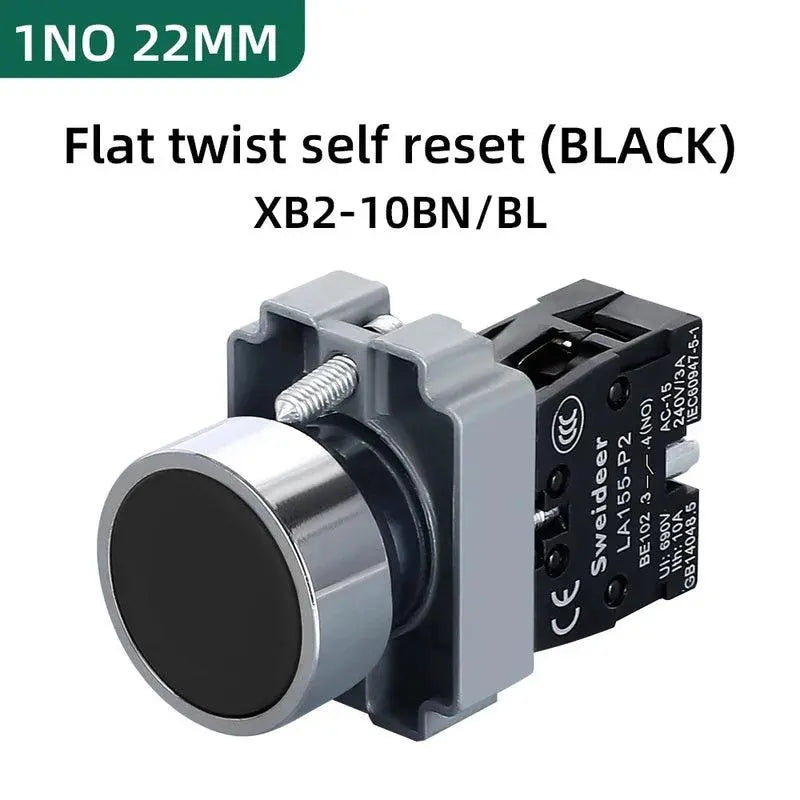 Button Switch Momentary Self Reset XB2 Small Flat Round Head 22mm Power Push Button Switch XB2-BA42 XB2-BA31 XB2-BA51 10A NC/NO - electrical center b2c