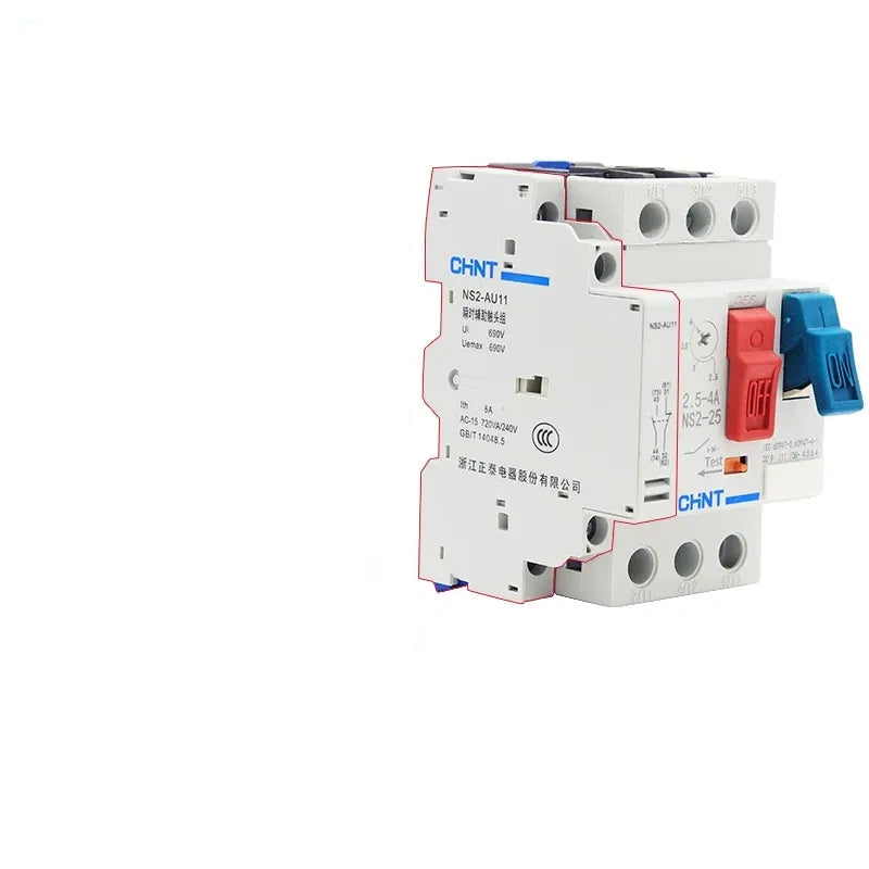 mpcb ns2-25/AU11(1NO+1NC) three phase motor starter,din rail overload phase failure protection switch