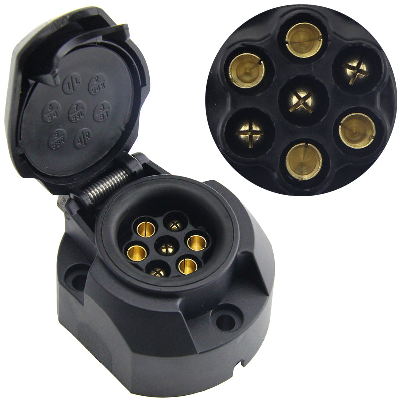 European Standard Seven-core Trailer Power Plug Socket European Style 7-pin Trailer Pickup Truck RV Adapter Connector