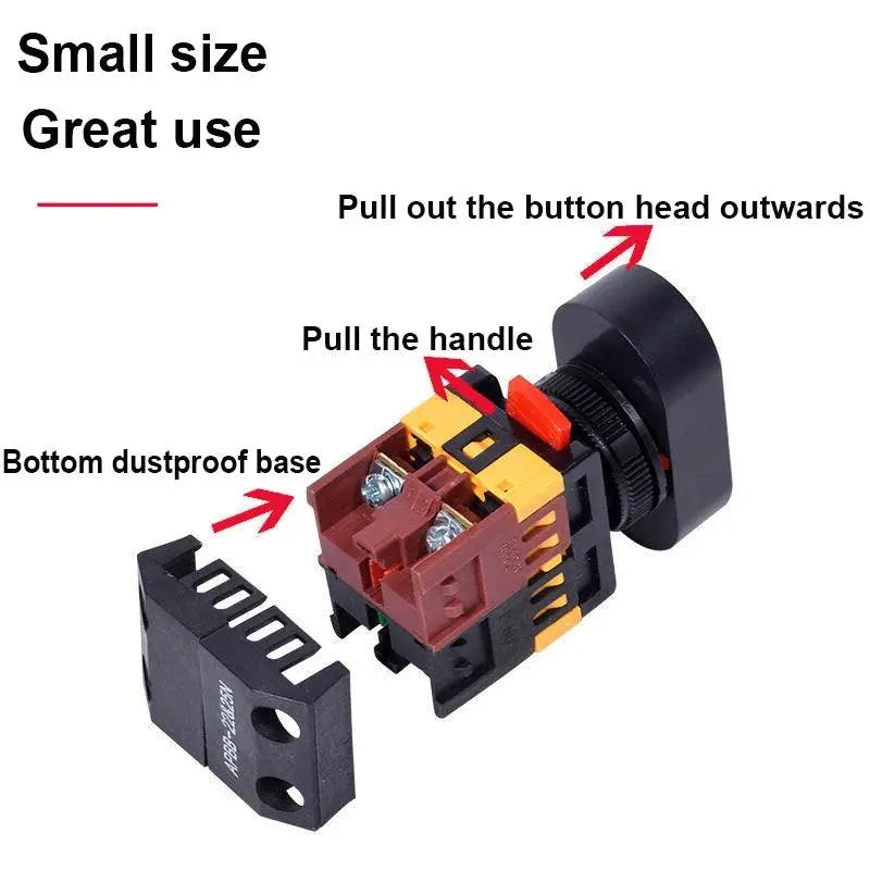 1Pcs APBB-22N APBB22-&25N 22mm 25mm ON/OFF 1NO 1NC Double Key Double Position With LED Yellow Lamp Control Button Switch Reset - electrical center b2c