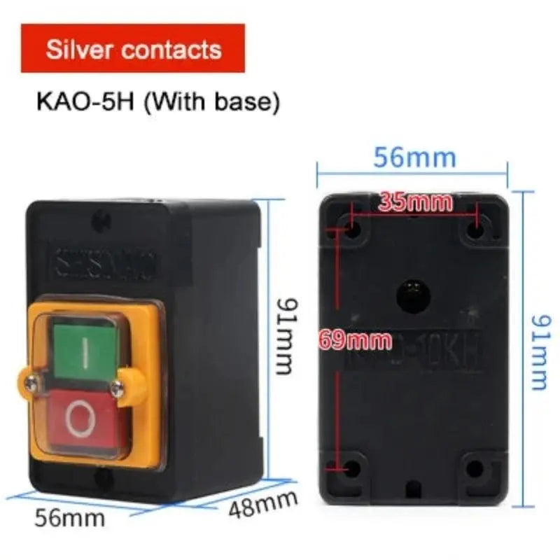 Durable Machine Drill Motor Waterproof Accessories Switch Industrial Push Button for Cutting ON/OFF Electric Home for KAO-5M - electrical center b2c