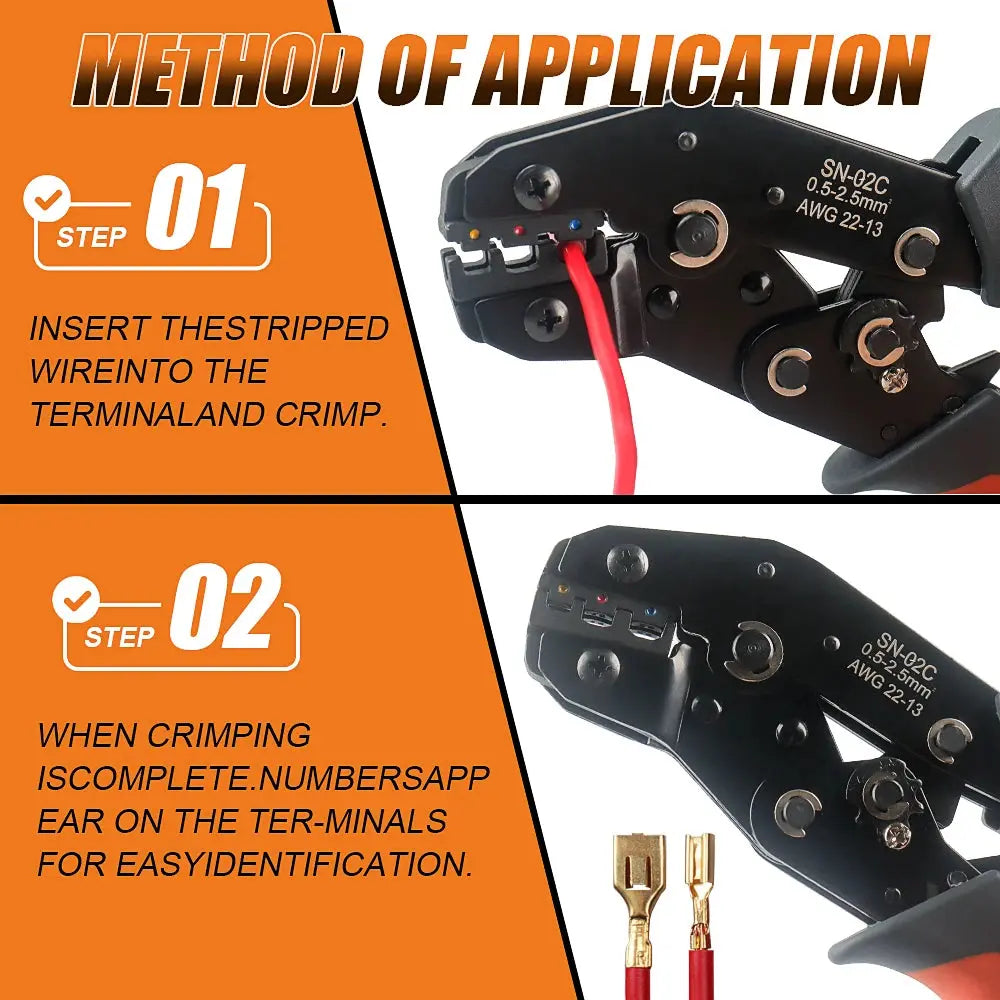 Pressed Pliers Electrician Tool Crimping Tool Electrical Terminal Clamp Electronics Pressing Connector 02C Wire stripping pliers electrical center b2c