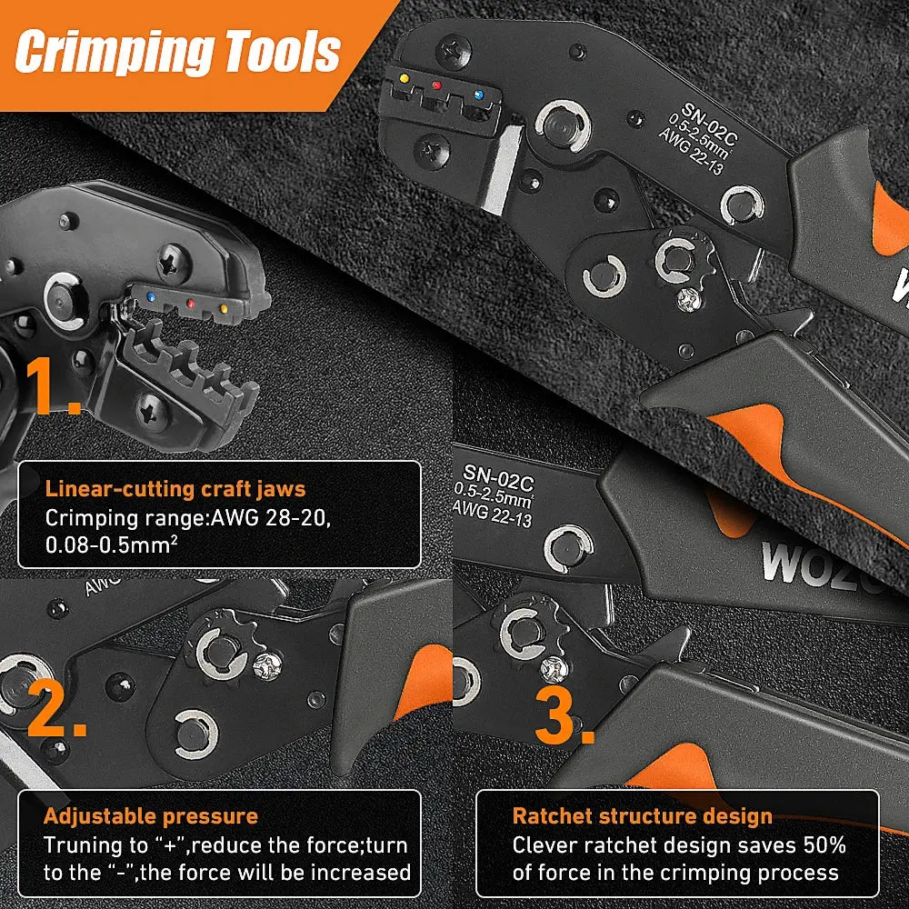 Pressed Pliers Electrician Tool Crimping Tool Electrical Terminal Clamp Electronics Pressing Connector 02C Wire stripping pliers electrical center b2c