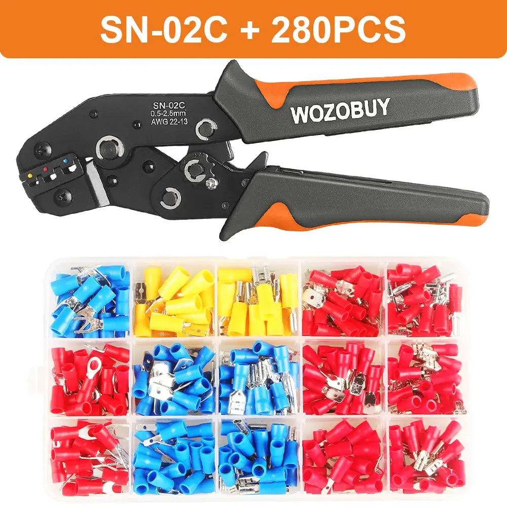Pressed Pliers Electrician Tool Crimping Tool Electrical Terminal Clamp Electronics Pressing Connector 02C Wire stripping pliers - electrical center b2c